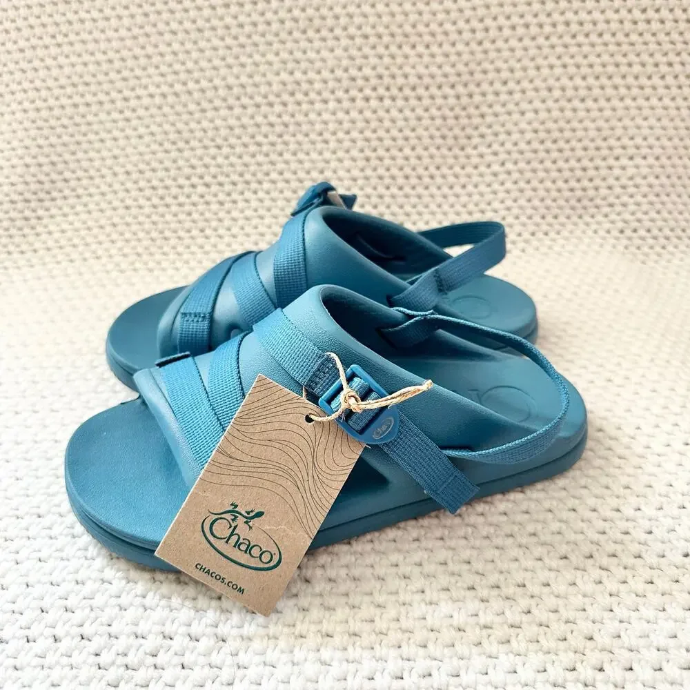 Chaco NWT Big Kids Blue Chillos Sport Slingback Strappy Sandals Size 5 JCH180327